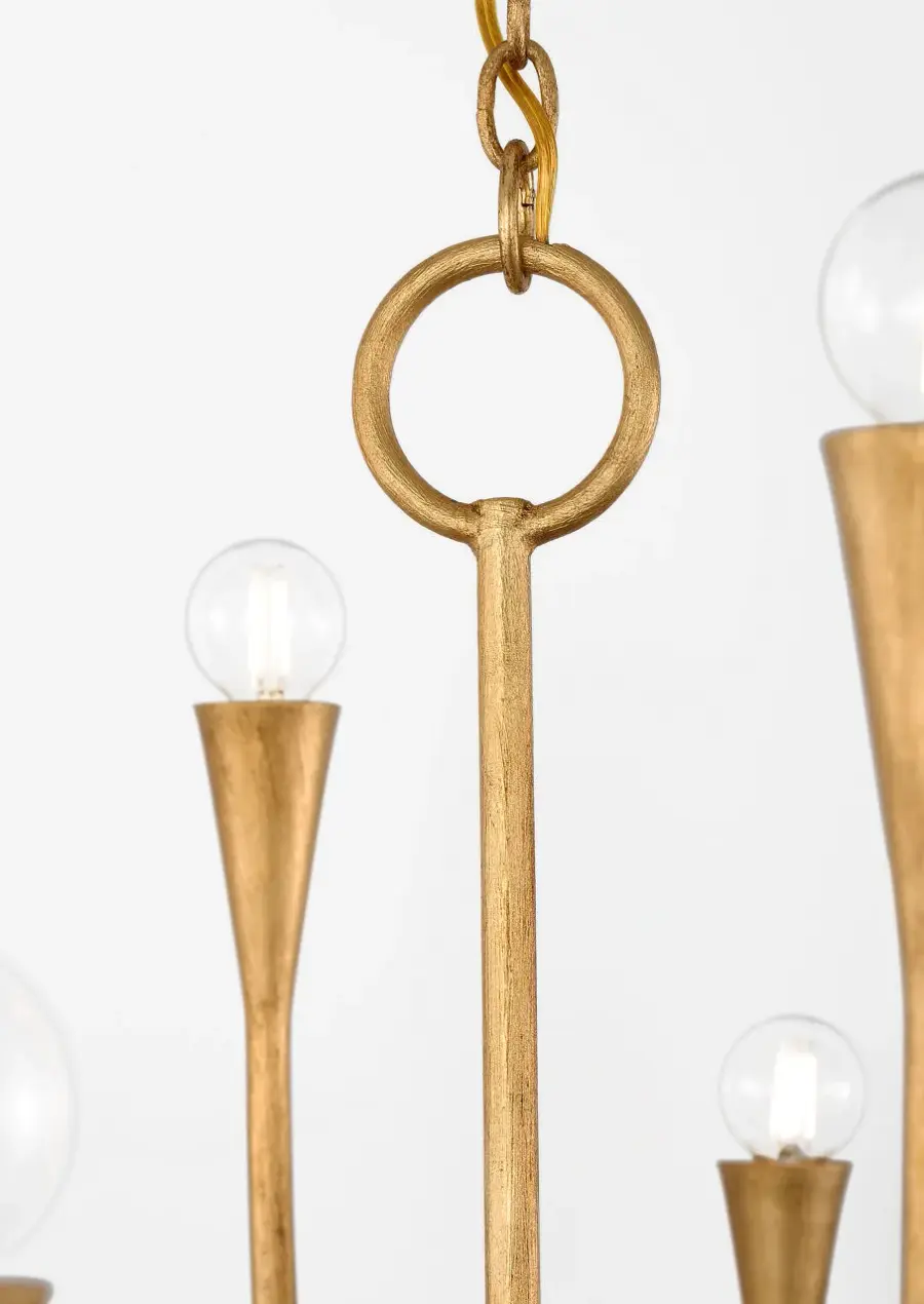 Marini 43" Chandelier in Antique Gold Leaf - Image 3