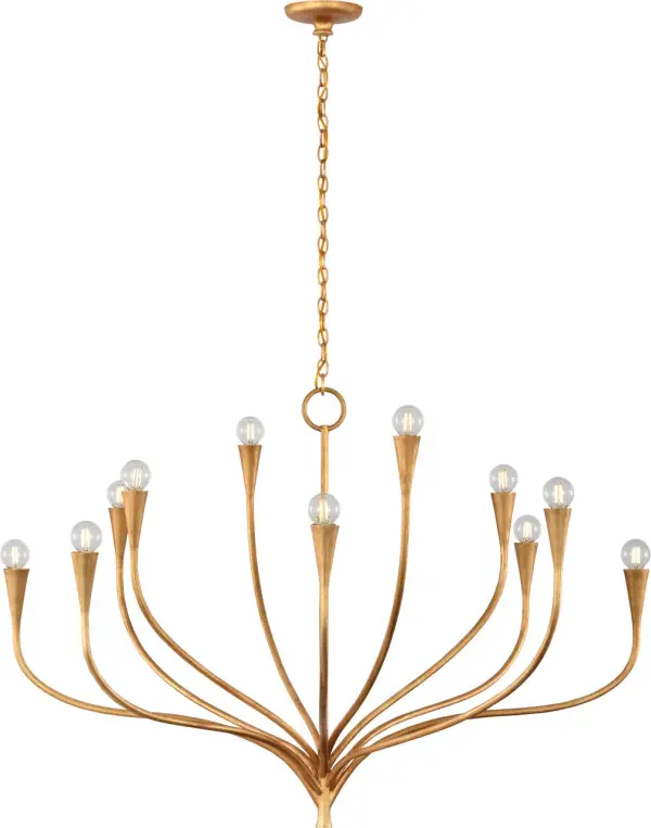 Marini 43" Chandelier in Antique Gold Leaf - Image 4
