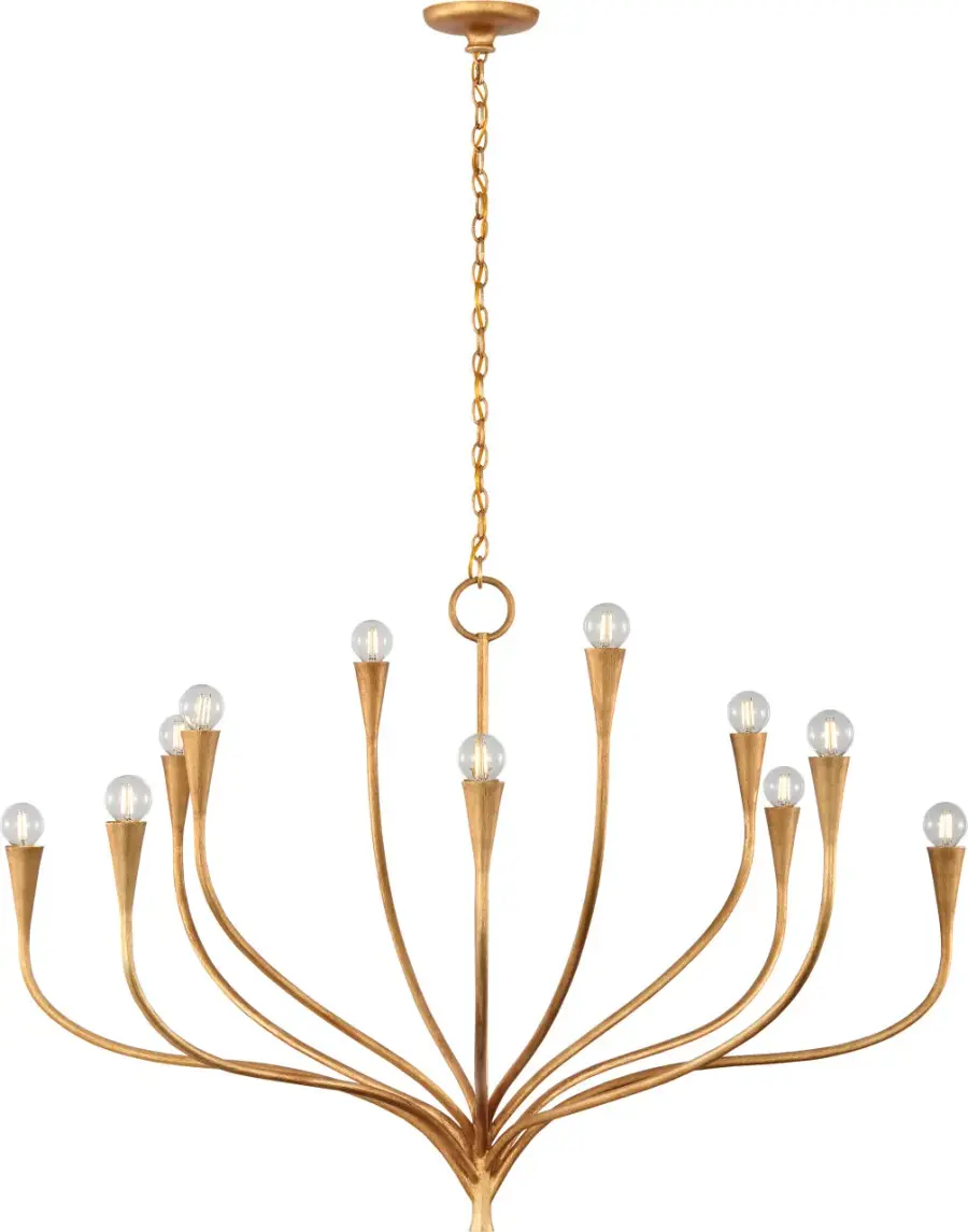 Marini 43" Chandelier in Antique Gold Leaf - Image 4