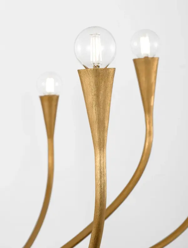 Marini 43" Chandelier in Antique Gold Leaf - Image 5