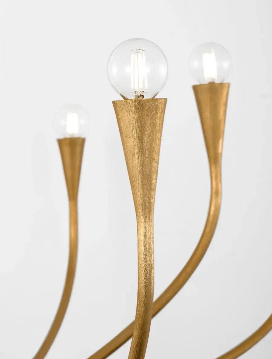 Marini 43" Chandelier in Antique Gold Leaf - Image 5