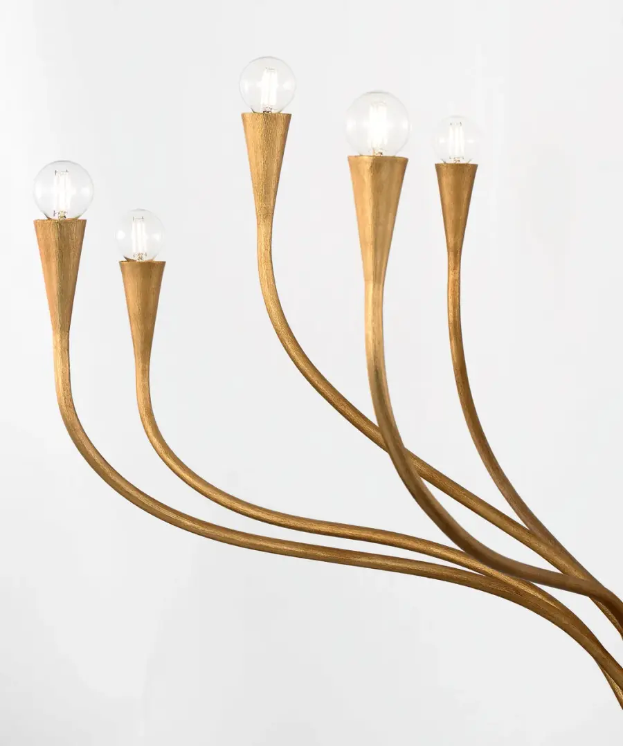 Marini 43" Chandelier in Antique Gold Leaf - Image 6