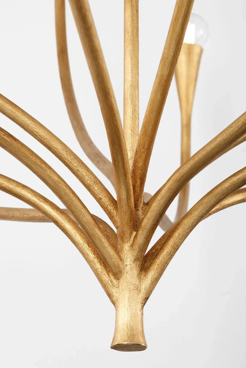 Marini 43" Chandelier in Antique Gold Leaf - Image 7