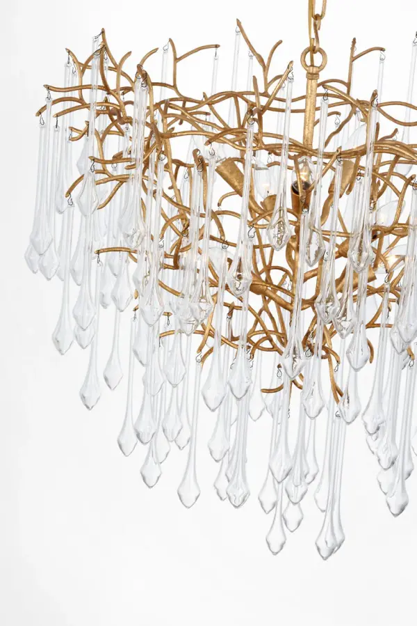 Rayne 31" Chandelier in Gilded Iron with Clear Glass - Image 5