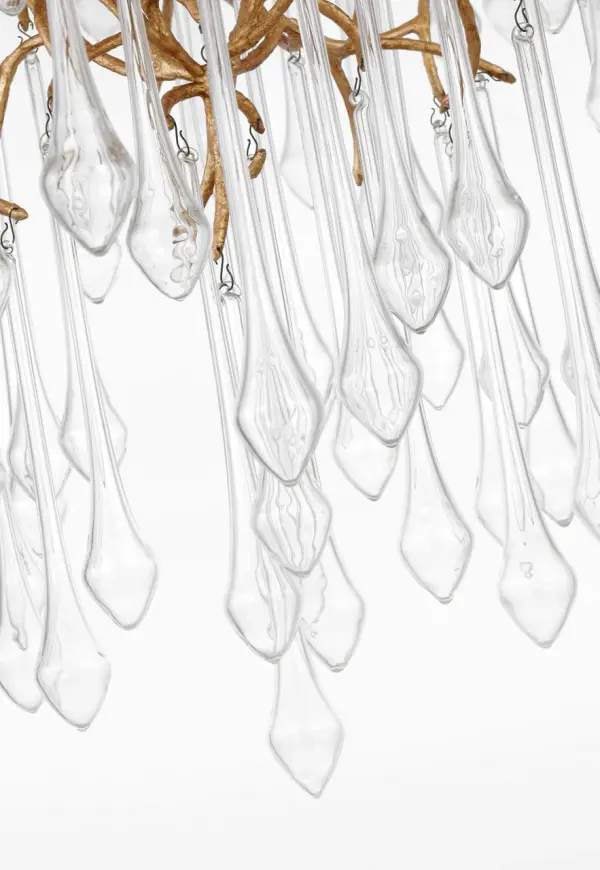 Rayne 31" Chandelier in Gilded Iron with Clear Glass - Image 6