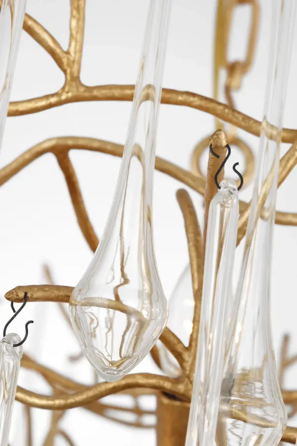 Rayne 31" Chandelier in Gilded Iron with Clear Glass - Image 7