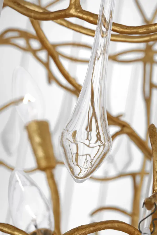 Rayne 34" Entry Chandelier in Gilded Iron with Clear Glass - Image 3
