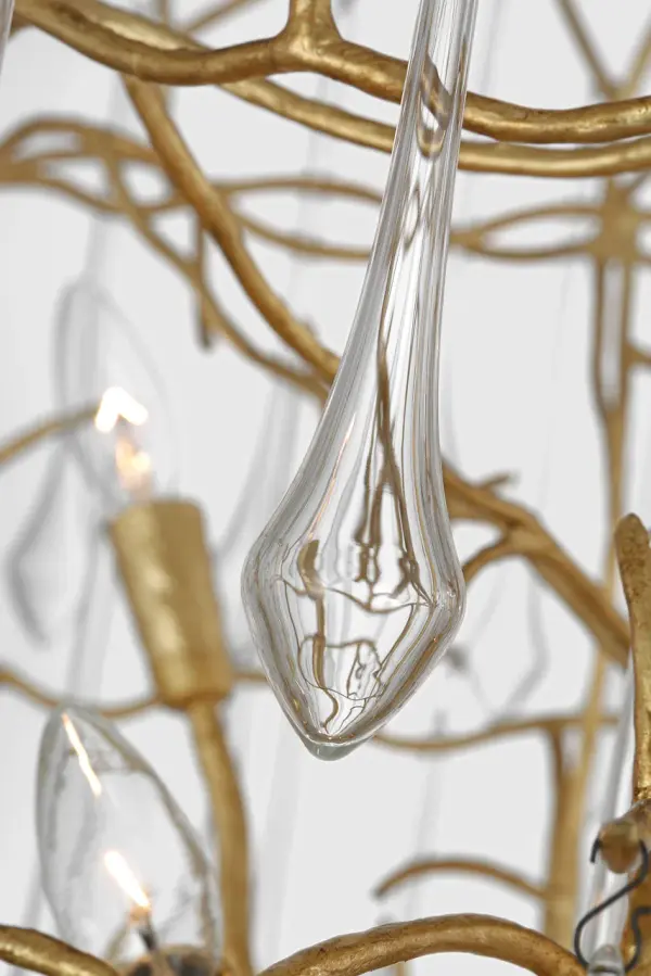 Rayne 34" Entry Chandelier in Gilded Iron with Clear Glass - Image 4