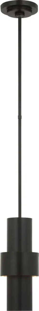 Chalmette 6" Layered Pendant in Aged Iron - Image 1