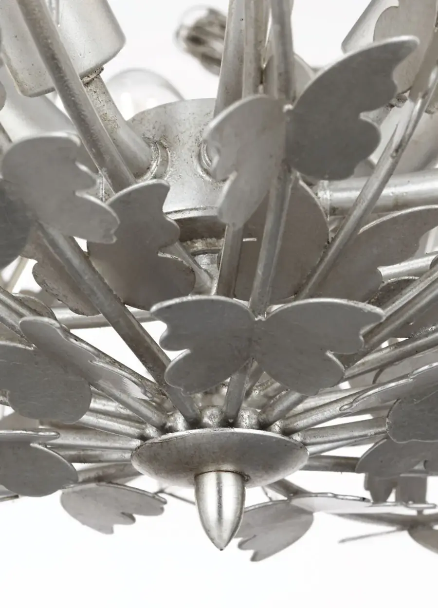 Farfalle 30" Basket Chandelier in Burnished Silver Leaf - Image 2