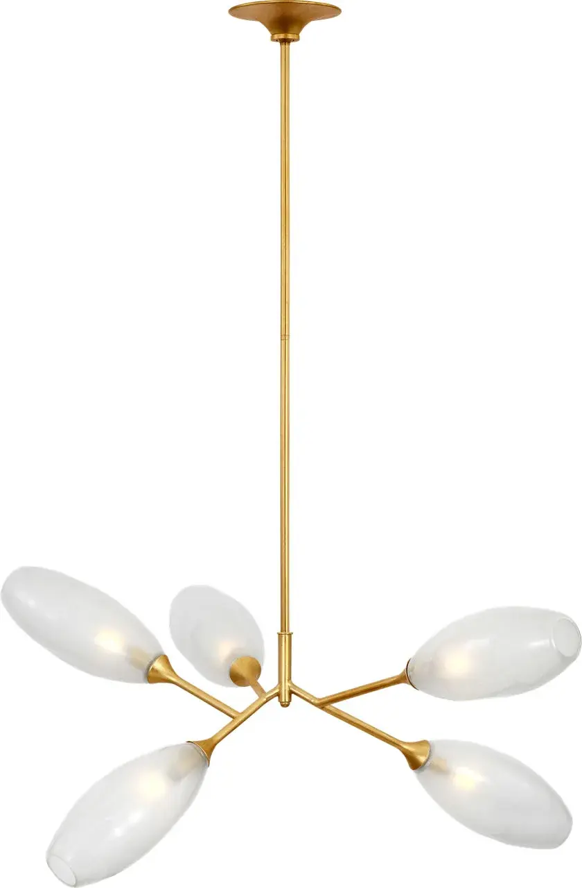 Toscano 33" Branched Chandelier in Gild with Frosted Glass - Image 1