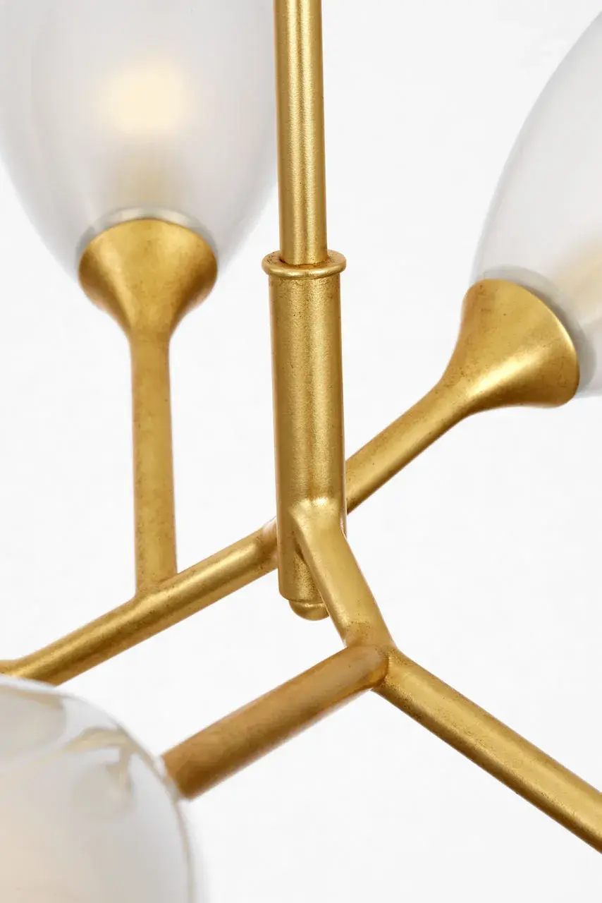 Toscano 33" Branched Chandelier in Gild with Frosted Glass - Image 4