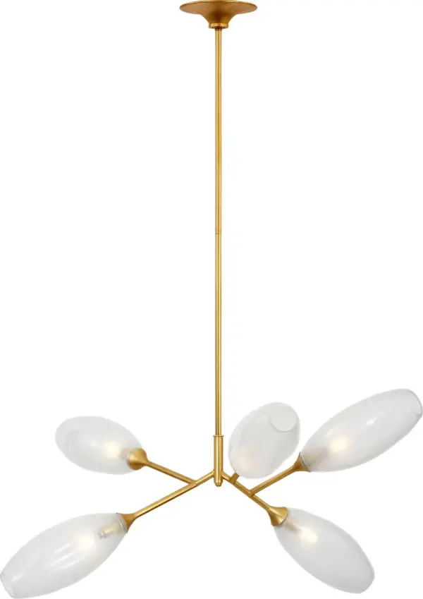Toscano 33" Branched Chandelier in Gild with Frosted Glass - Image 5