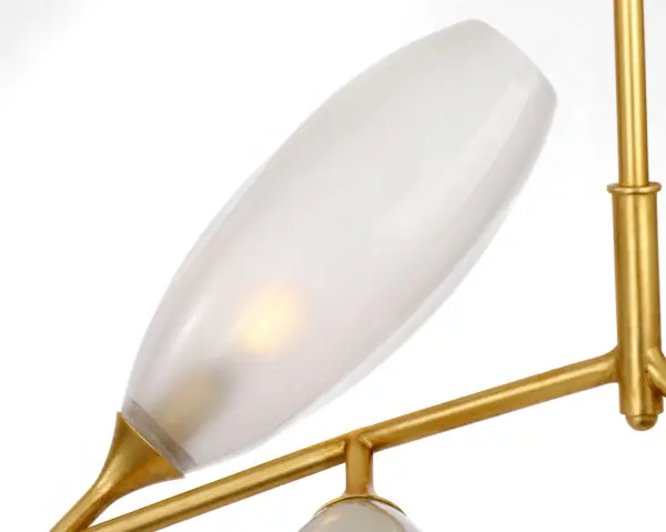 Toscano 60" Branched Linear Chandelier in Gild with Frosted Glass - Image 6