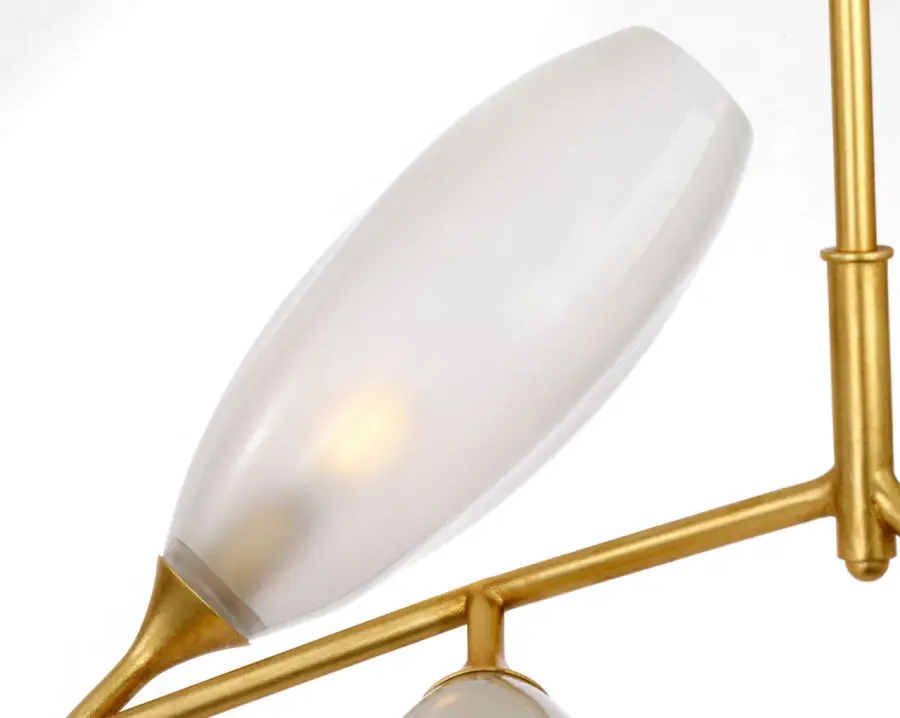 Toscano 60" Branched Linear Chandelier in Gild with Frosted Glass - Image 7