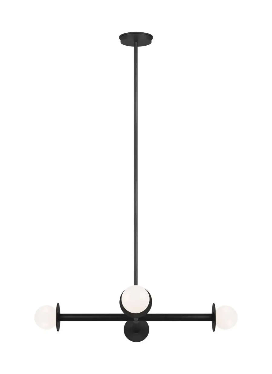 Nodes Four Light Chandelier in Midnight Black