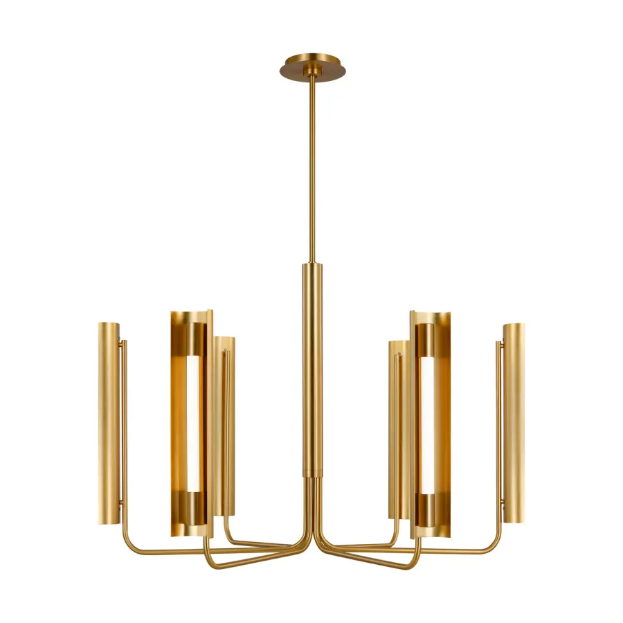 Carson LED Chandelier in Burnished Brass