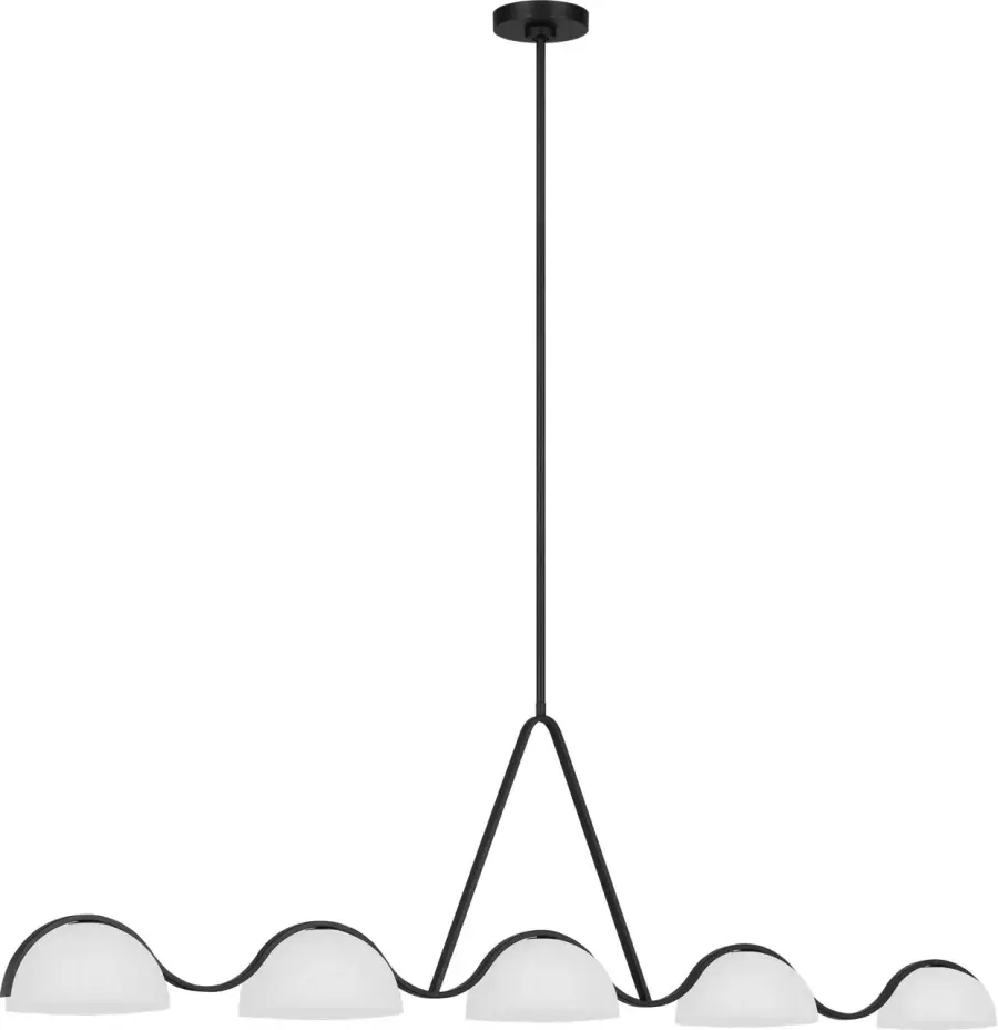 Nido Five Light Linear Chandelier in Midnight Black - Image 1
