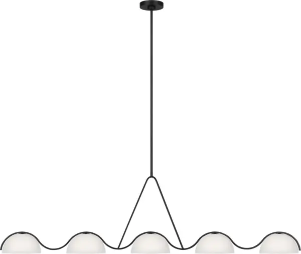 Nido Five Light Linear Chandelier in Midnight Black - Image 2
