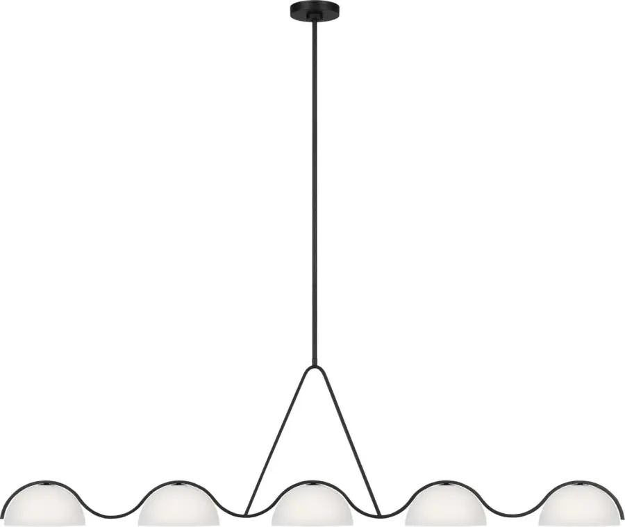 Nido Five Light Linear Chandelier in Midnight Black - Image 2