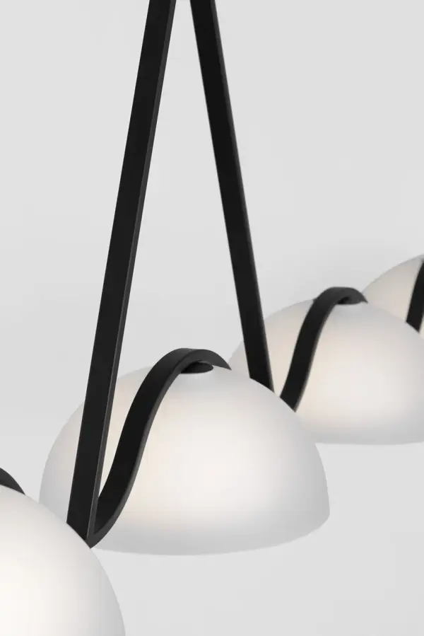 Nido Five Light Linear Chandelier in Midnight Black - Image 4