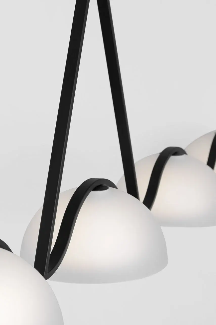 Nido Five Light Linear Chandelier in Midnight Black - Image 4