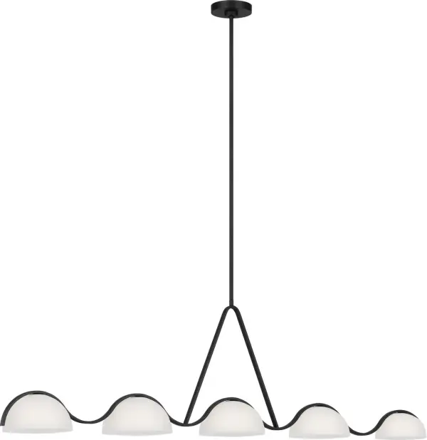 Nido Five Light Linear Chandelier in Midnight Black - Image 5