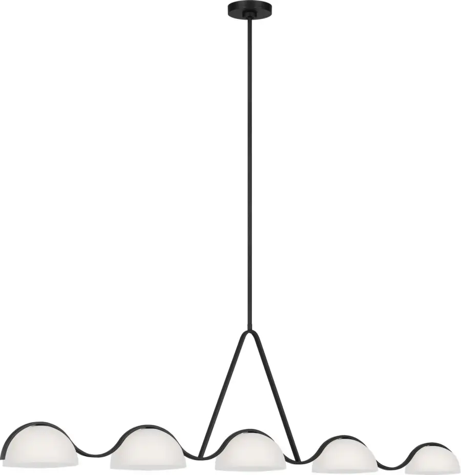 Nido Five Light Linear Chandelier in Midnight Black - Image 5
