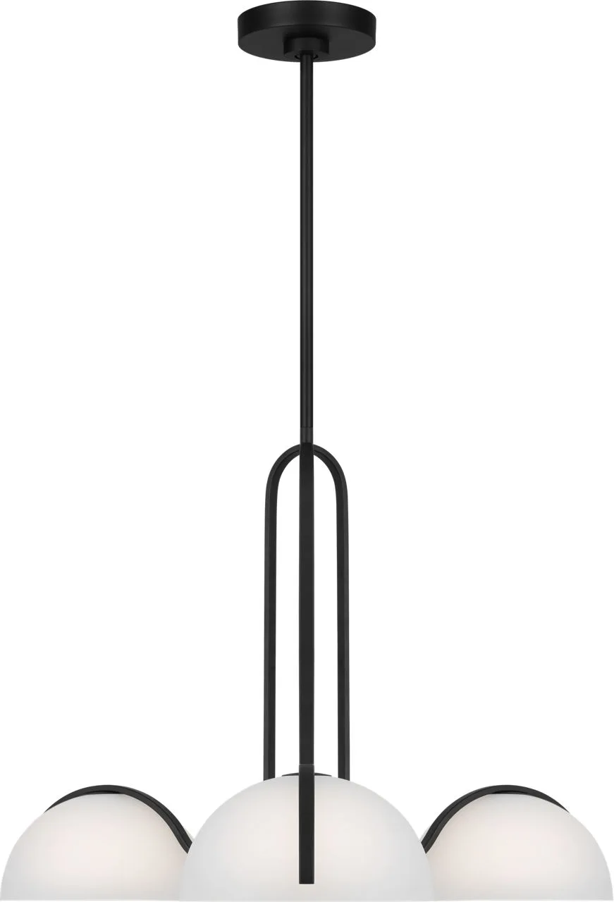 Nido Three Light Chandelier in Midnight Black