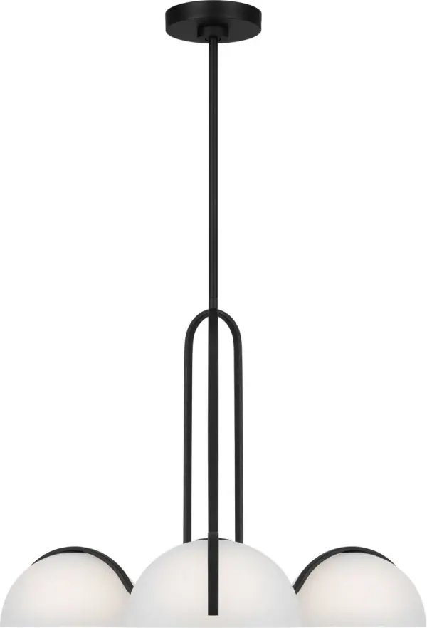 Nido Three Light Chandelier in Midnight Black - Image 1