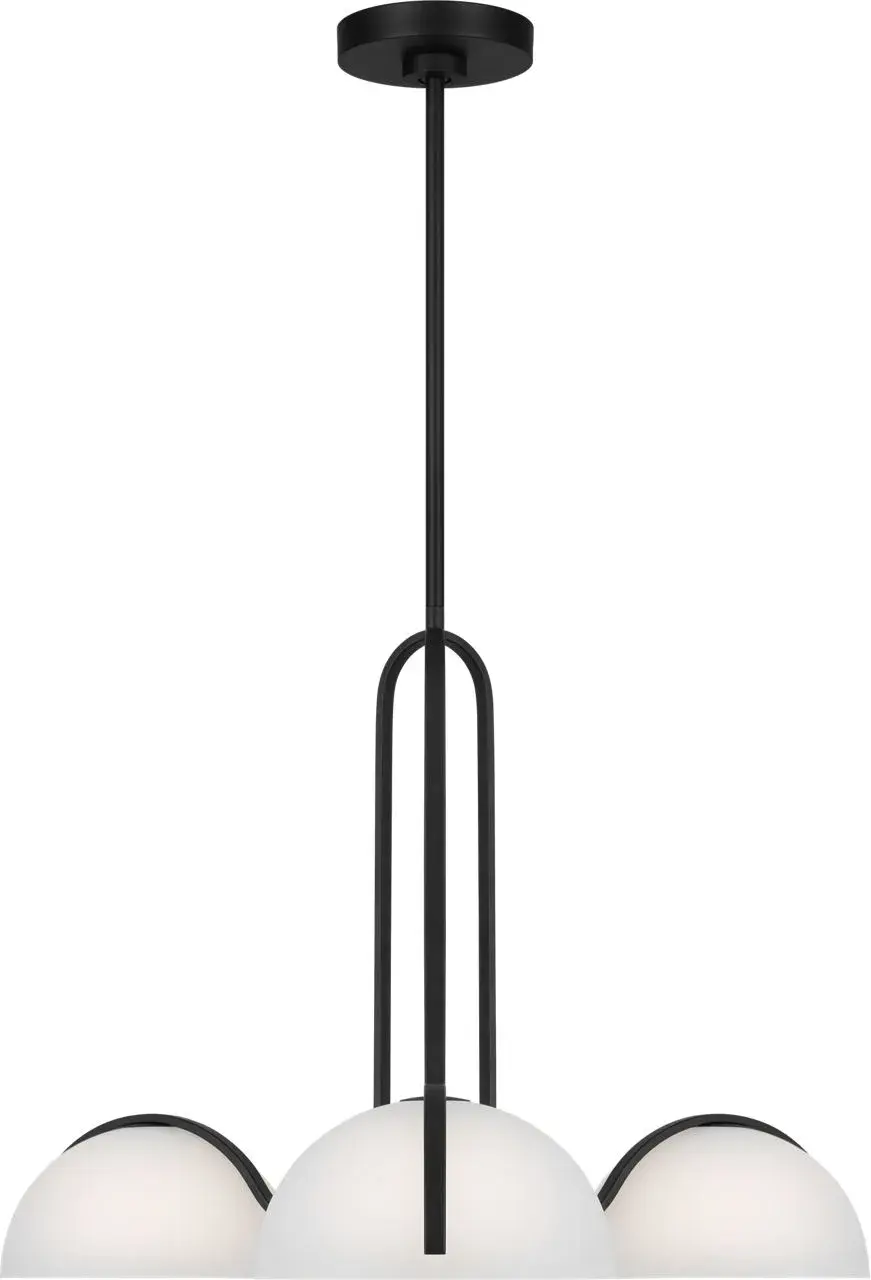 Nido Three Light Chandelier in Midnight Black - Image 1