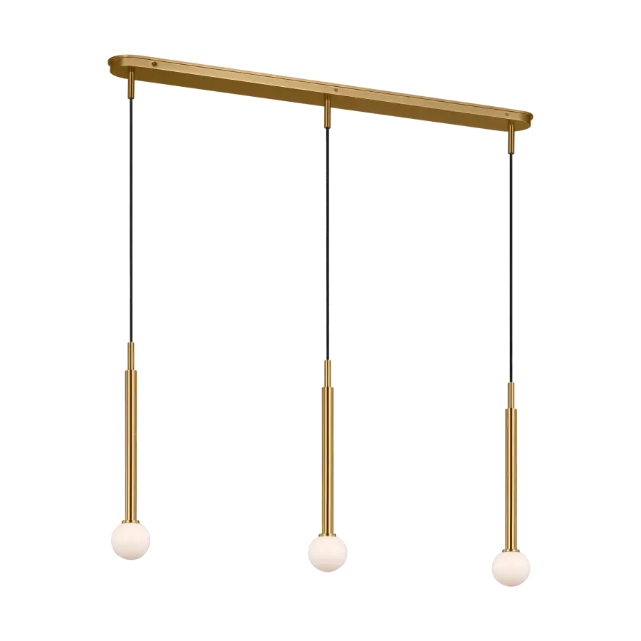 Nodes Small Linear Pendant in Burnished Brass - Image 2