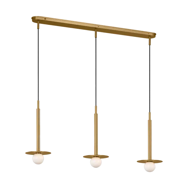 Nodes Small Linear Pendant in Burnished Brass - Image 4