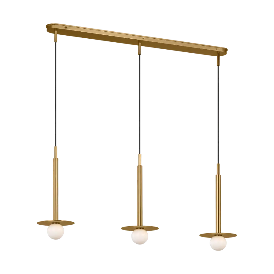 Nodes Small Linear Pendant in Burnished Brass - Image 4