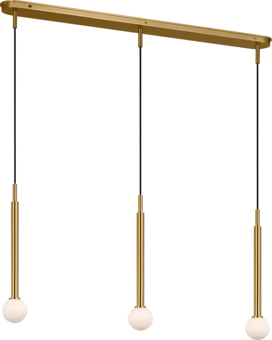 Nodes Small Linear Pendant in Burnished Brass - Image 5