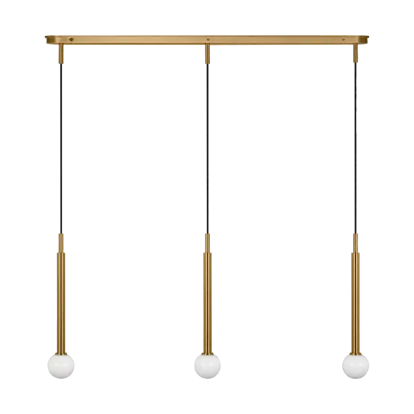 Nodes Small Linear Pendant in Burnished Brass - Image 6