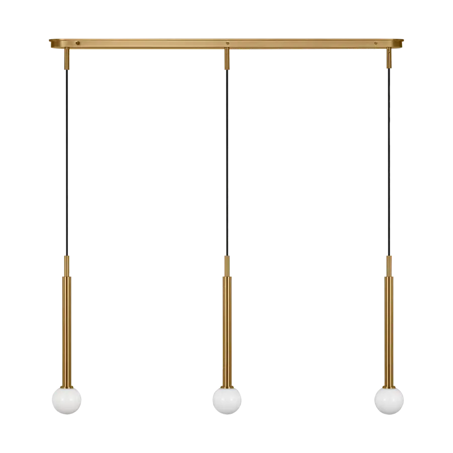Nodes Small Linear Pendant in Burnished Brass - Image 6