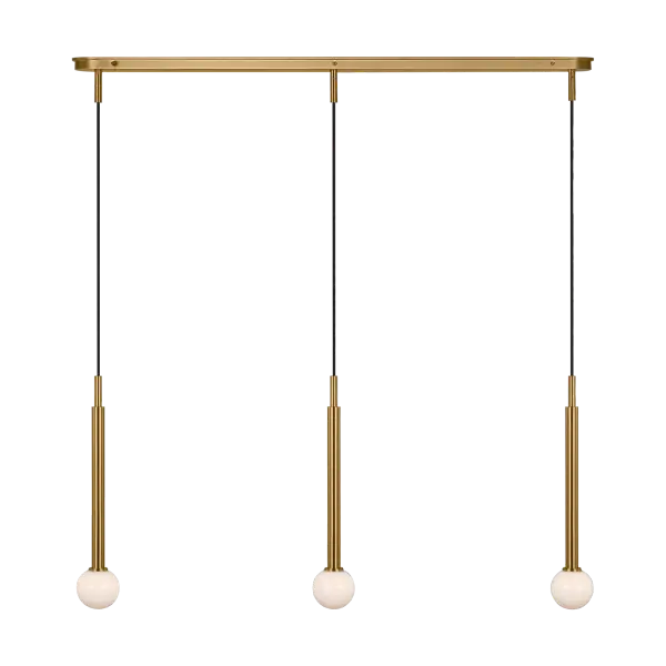 Nodes Small Linear Pendant in Burnished Brass - Image 7