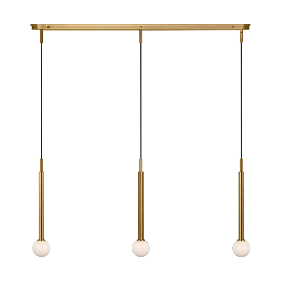 Nodes Small Linear Pendant in Burnished Brass - Image 7
