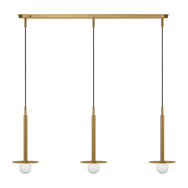 Nodes Small Linear Pendant in Burnished Brass - Image 8