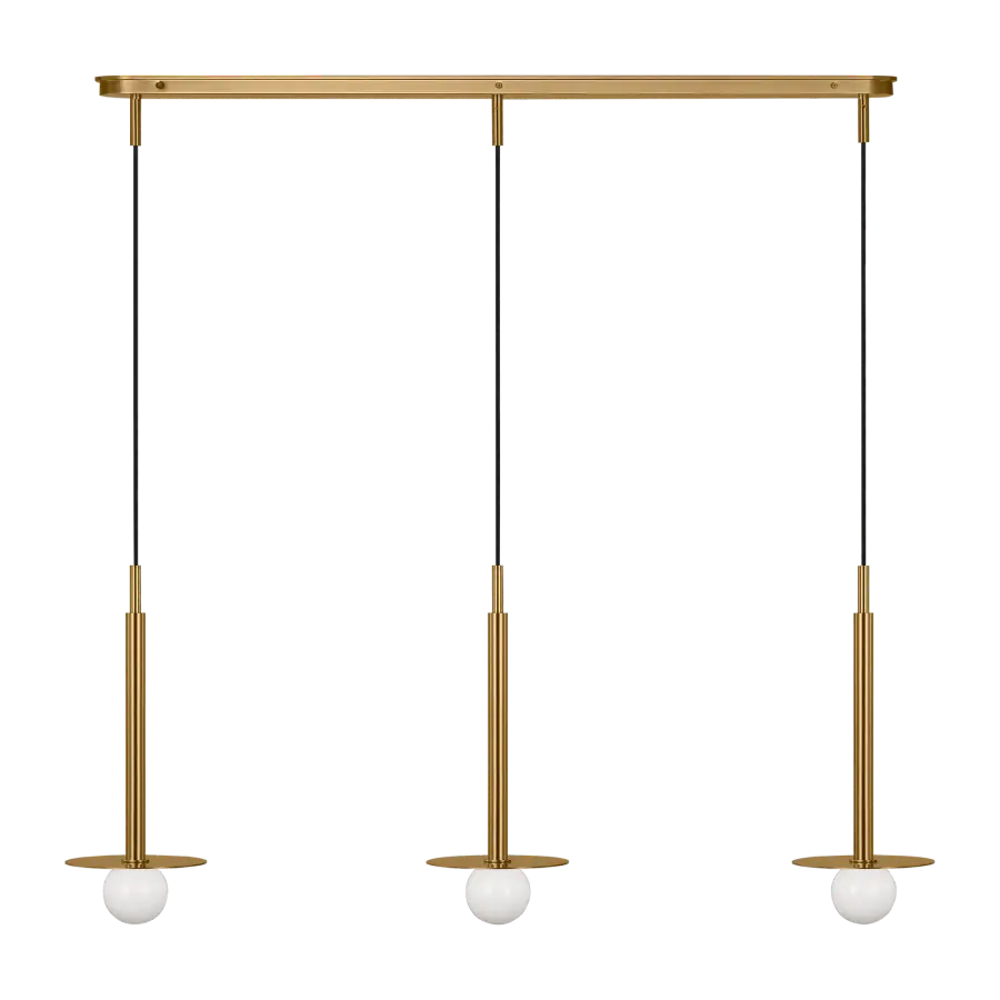 Nodes Small Linear Pendant in Burnished Brass - Image 8
