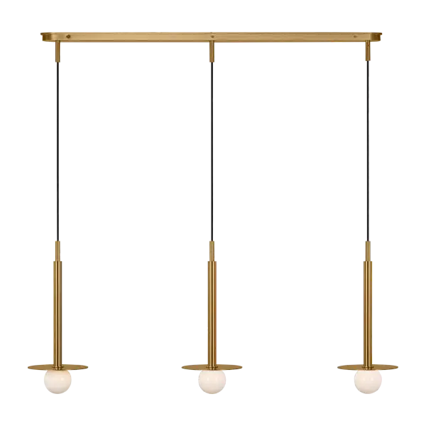 Nodes Small Linear Pendant in Burnished Brass - Image 9