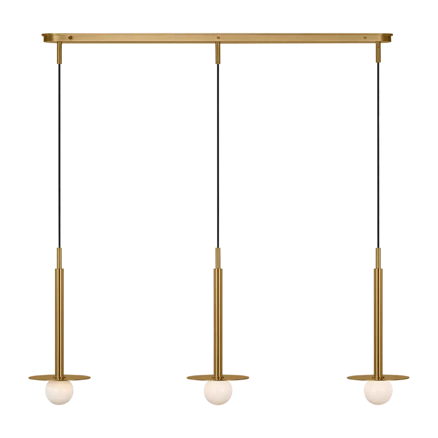 Nodes Small Linear Pendant in Burnished Brass - Image 9