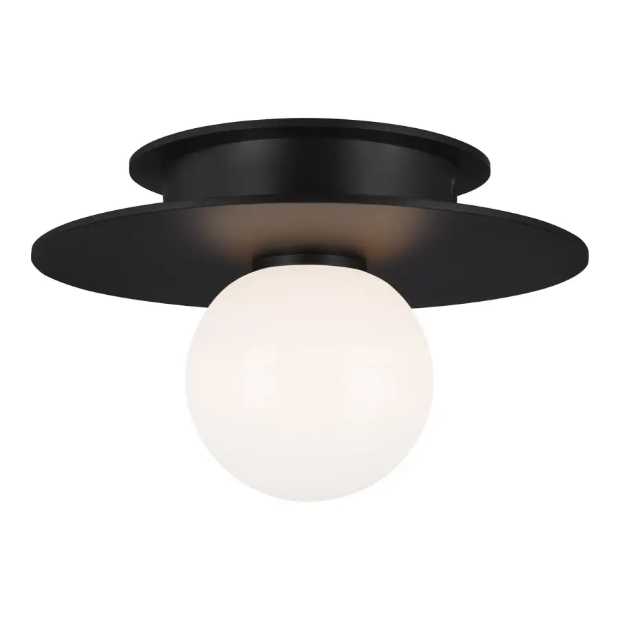 Nodes One Light Flush Mount in Midnight Black