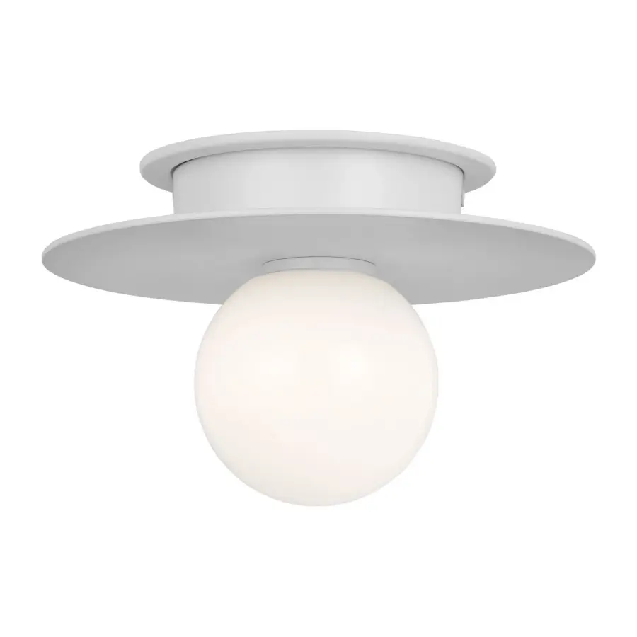 Nodes One Light Flush Mount in Matte White