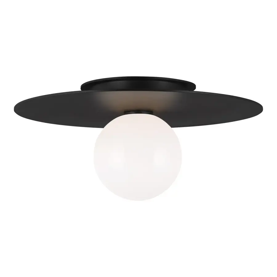 Nodes One Light Flush Mount in Midnight Black