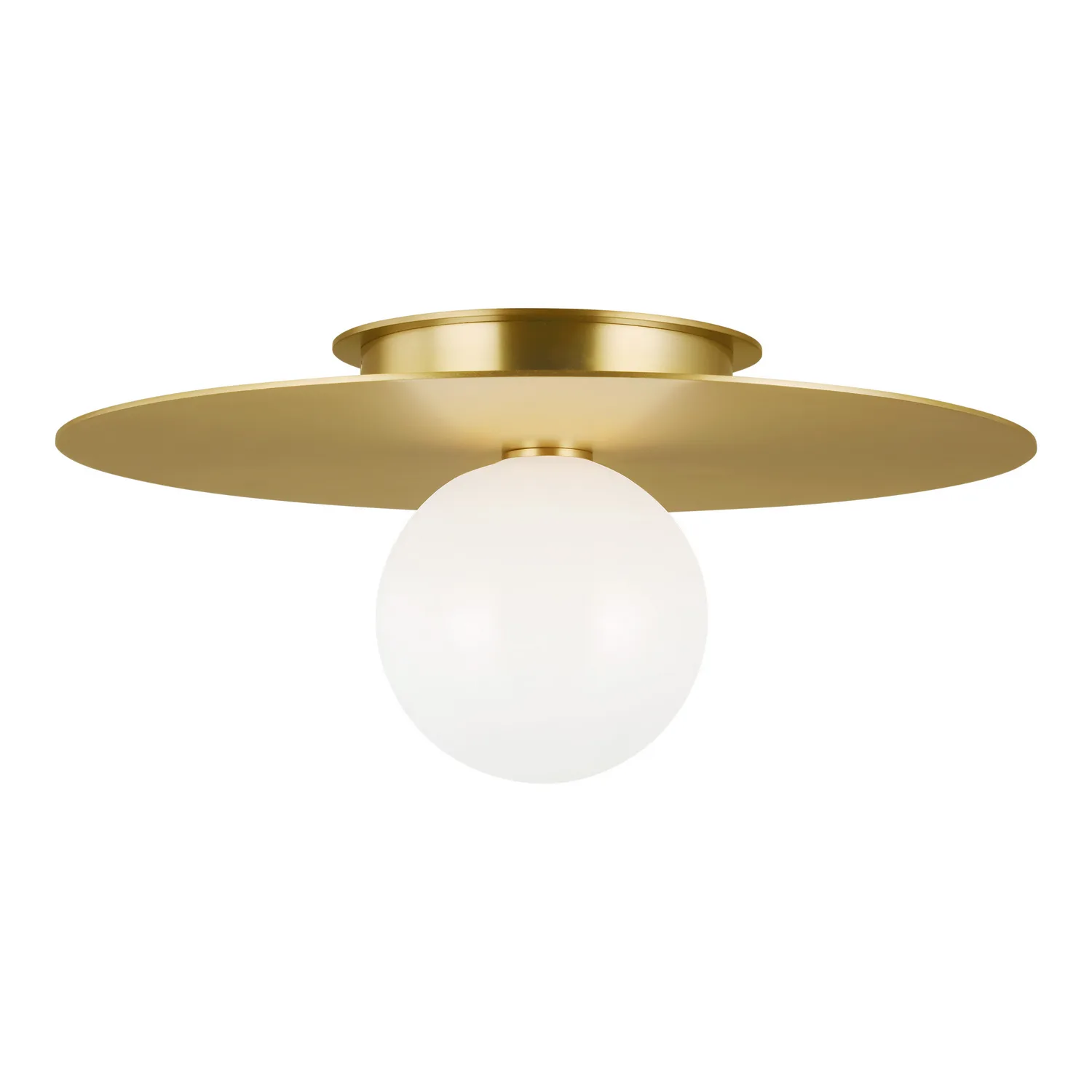 Nodes One Light Flush Mount in Burnished Brass