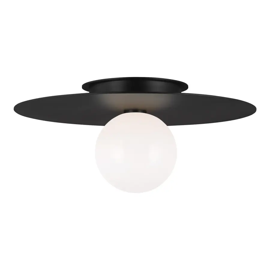 Nodes One Light Flush Mount in Midnight Black