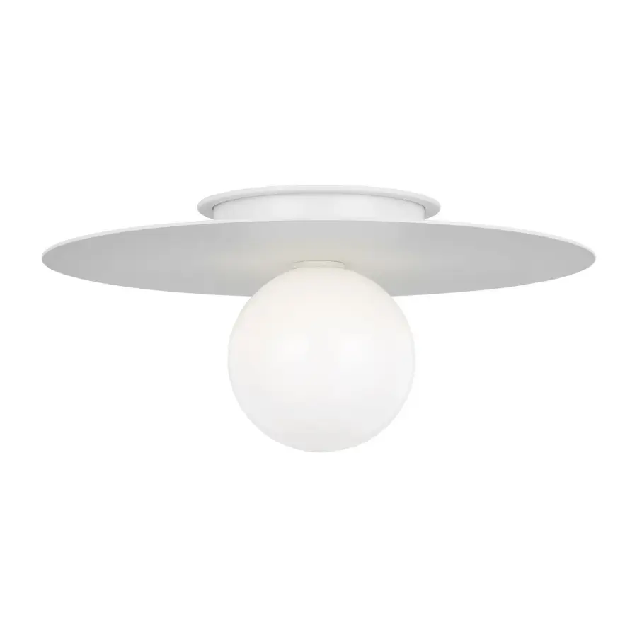 Nodes One Light Flush Mount in Matte White