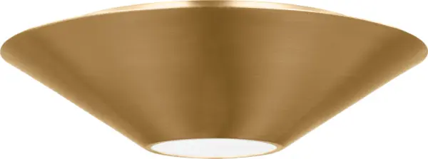 The Echo Medium Flush Mount by Kelly Wearstler combines modern minimalism with vintage-inspired design. Its spun metal conical shade provides both direct downlighting and indirect upward wash, perfect for low-ceiling spaces.